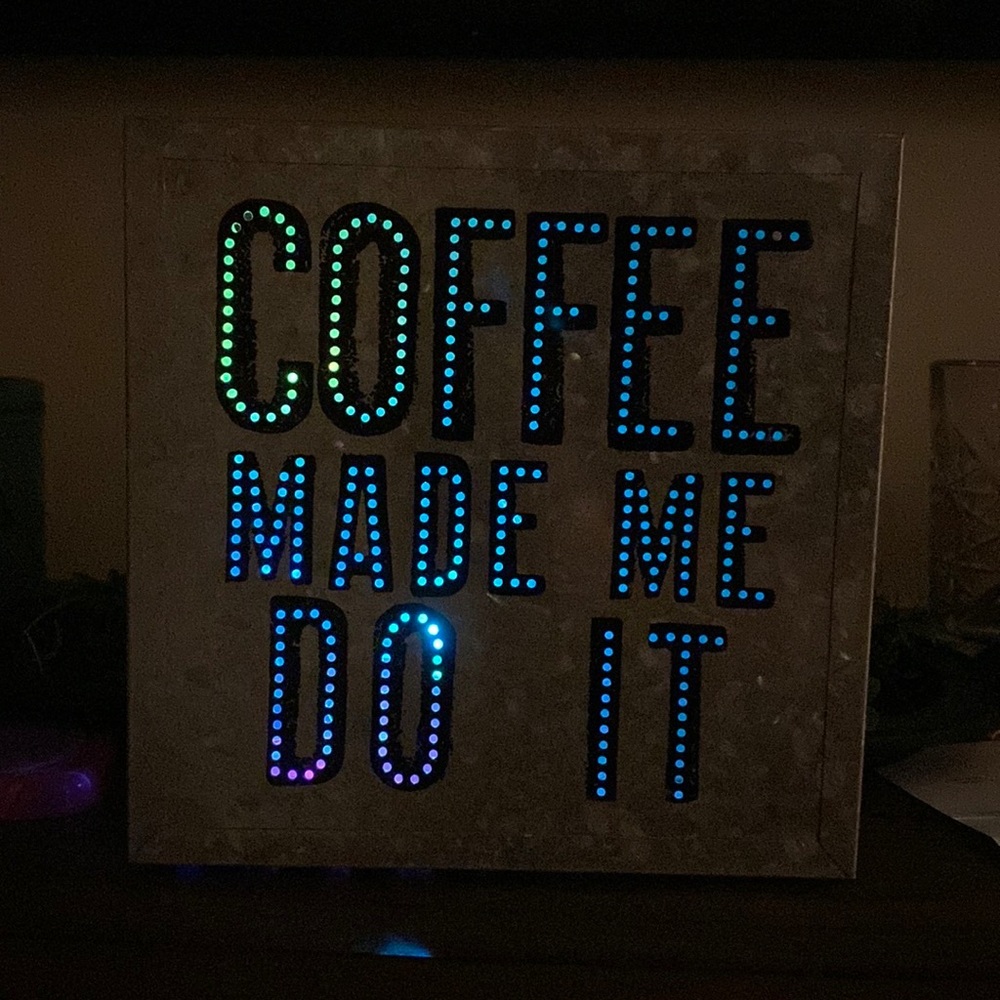 Metal marquee coffee sign